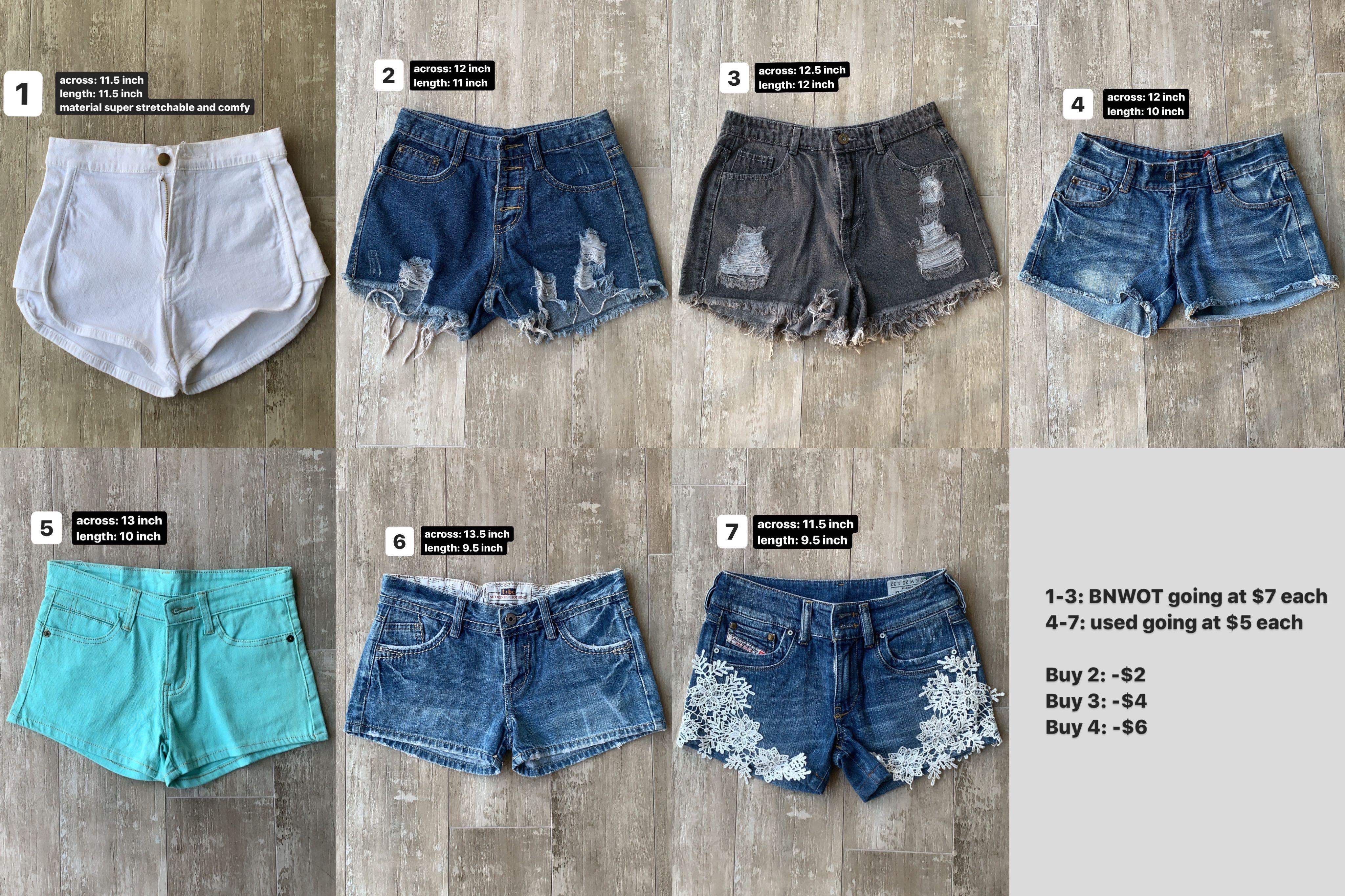 6 inch denim shorts Clearance