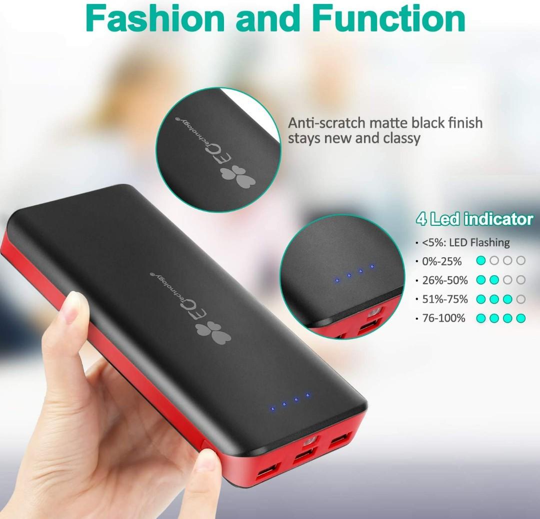 Ec Technology Portable Charger mah Power Bank Ultra High Capacity External Battery Pack Mobile Phones Tablets Others On Carousell