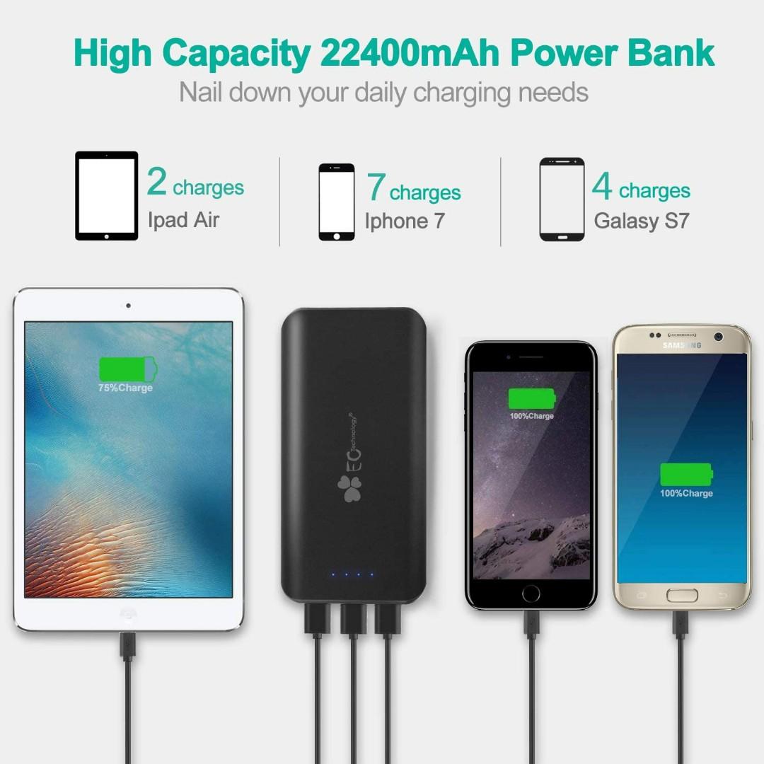 Ec Technology Portable Charger mah Power Bank Ultra High Capacity External Battery Pack Mobile Phones Tablets Others On Carousell