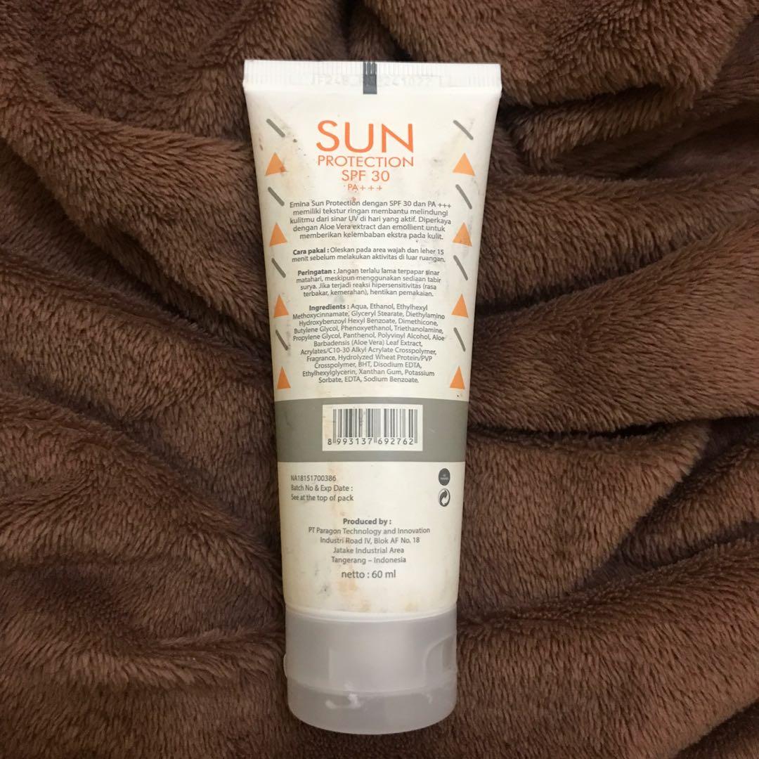 Emina Sun Protection Kesehatan Kecantikan Kulit Sabun Tubuh Di Carousell