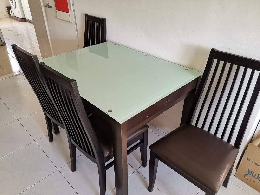 Expandable Dining Table With 4 Chairs Moving Out Clearance Furniture Tables Chairs On Carousell