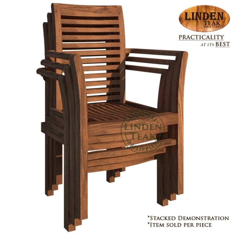 Handcrafted Solid Teak Wood Eco Stackable Chair Furniture With Arm Home Furniture Furniture Fixtures Tables Chairs On Carousell