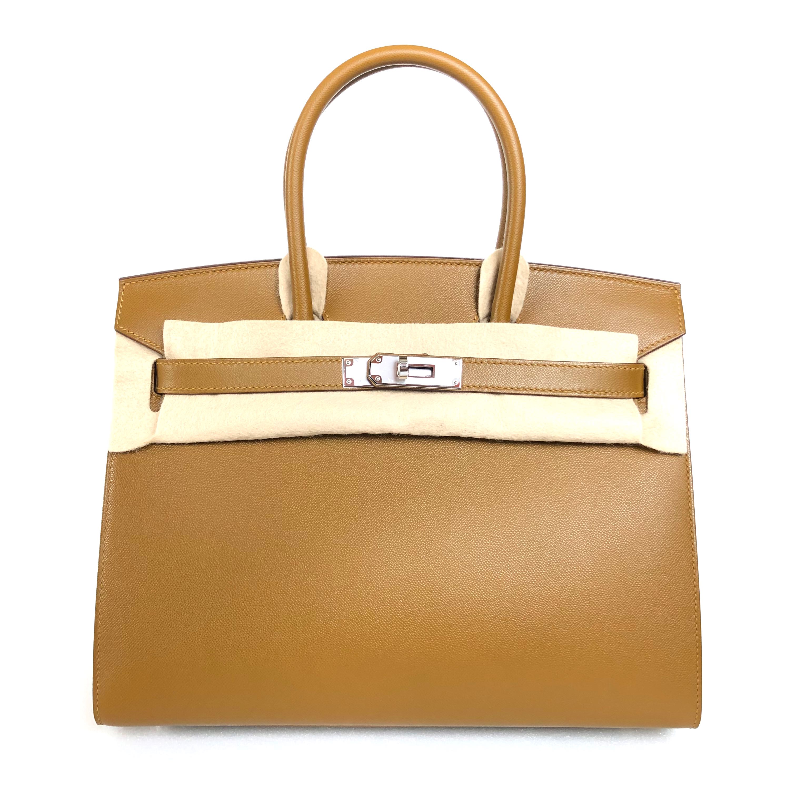 Hermes Birkin Sellier Bag Bronze Dore Madame with Gold Hardware 25
