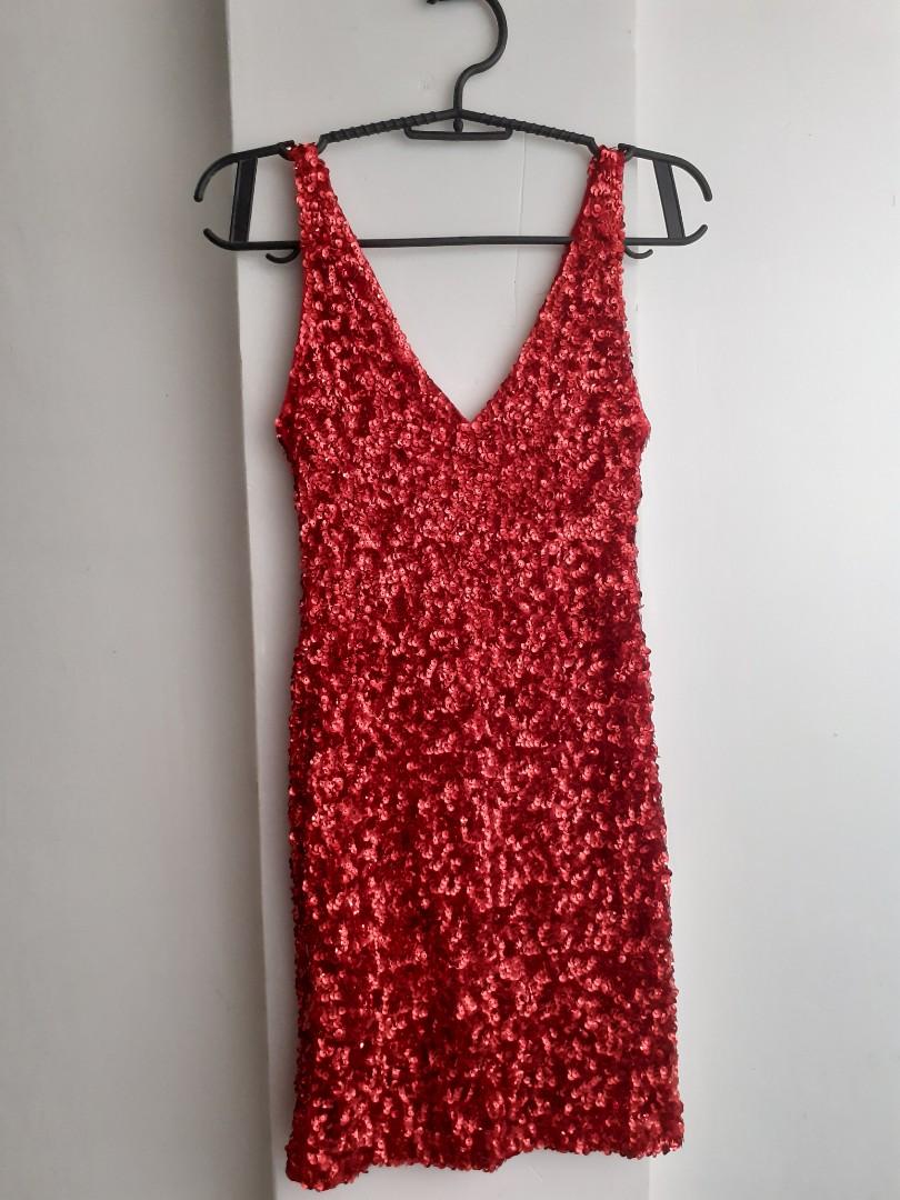 sequence red dress