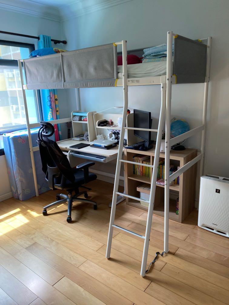 IKEA VITVAL Loft Bed With Desk