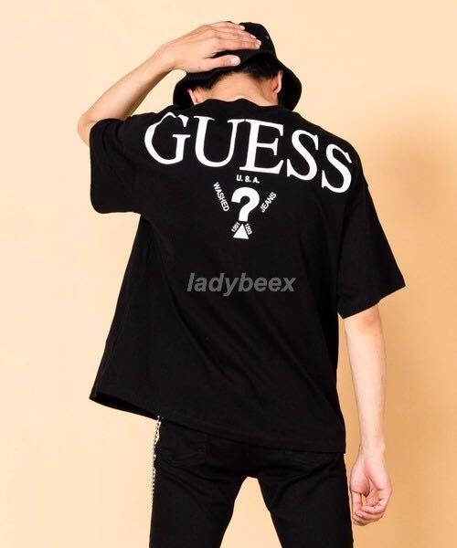 عرضي مقص تشكل guess oversized t shirt 