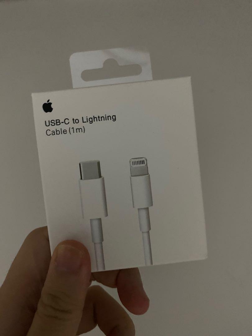 iPhone Lightning Cable (Category: Chargers & Cables) located in Singapore. Submitted by eywaaa (Listing ID 1013616435, Image 1). Description: BNIB USB-C to lightning fast deal $21 for 1 and $40 for both .