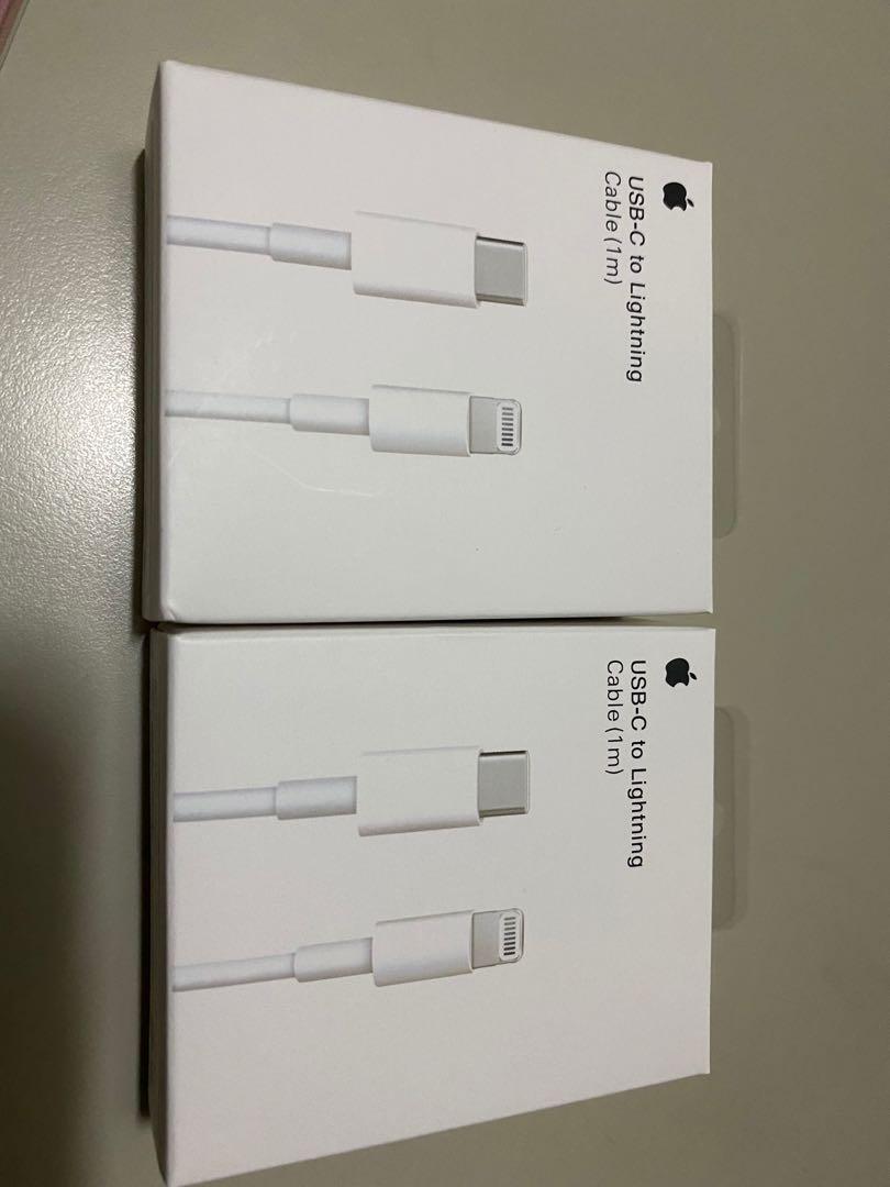 iPhone Lightning Cable (Category: Chargers & Cables) located in Singapore. Submitted by eywaaa (Listing ID 1013616435, Image 2). Description: BNIB USB-C to lightning fast deal $21 for 1 and $40 for both .
