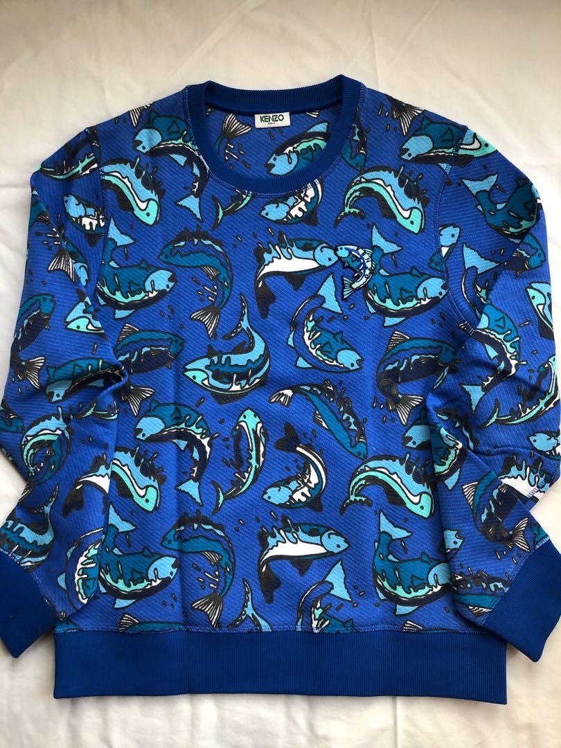 Kenzo Fish Graphic Sweatshirt Blue