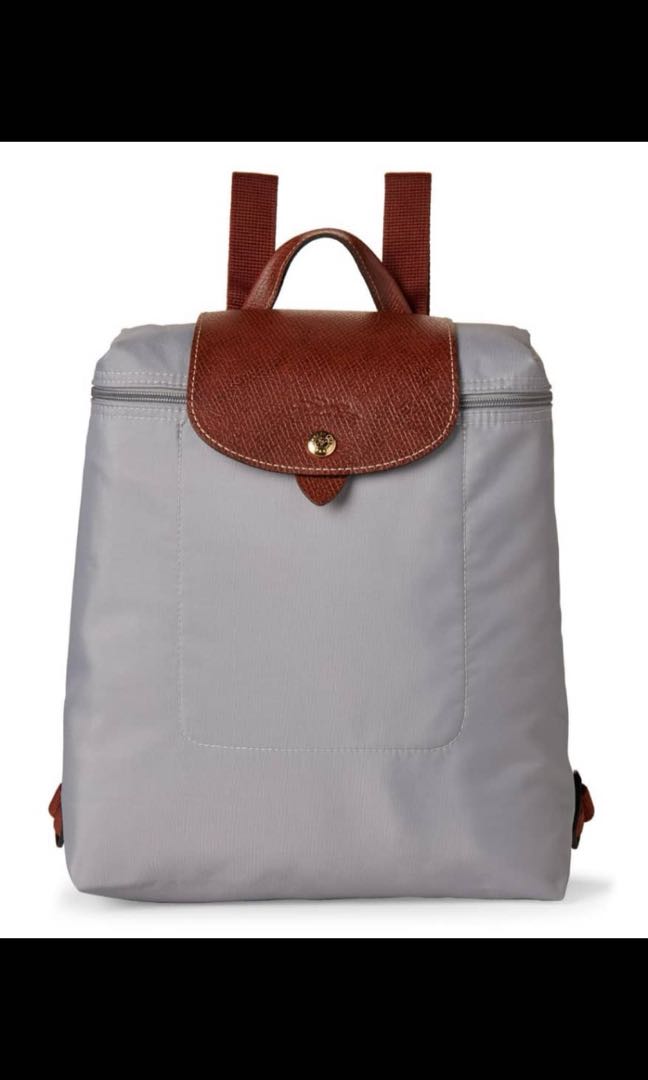 longchamp le pliage backpack grey
