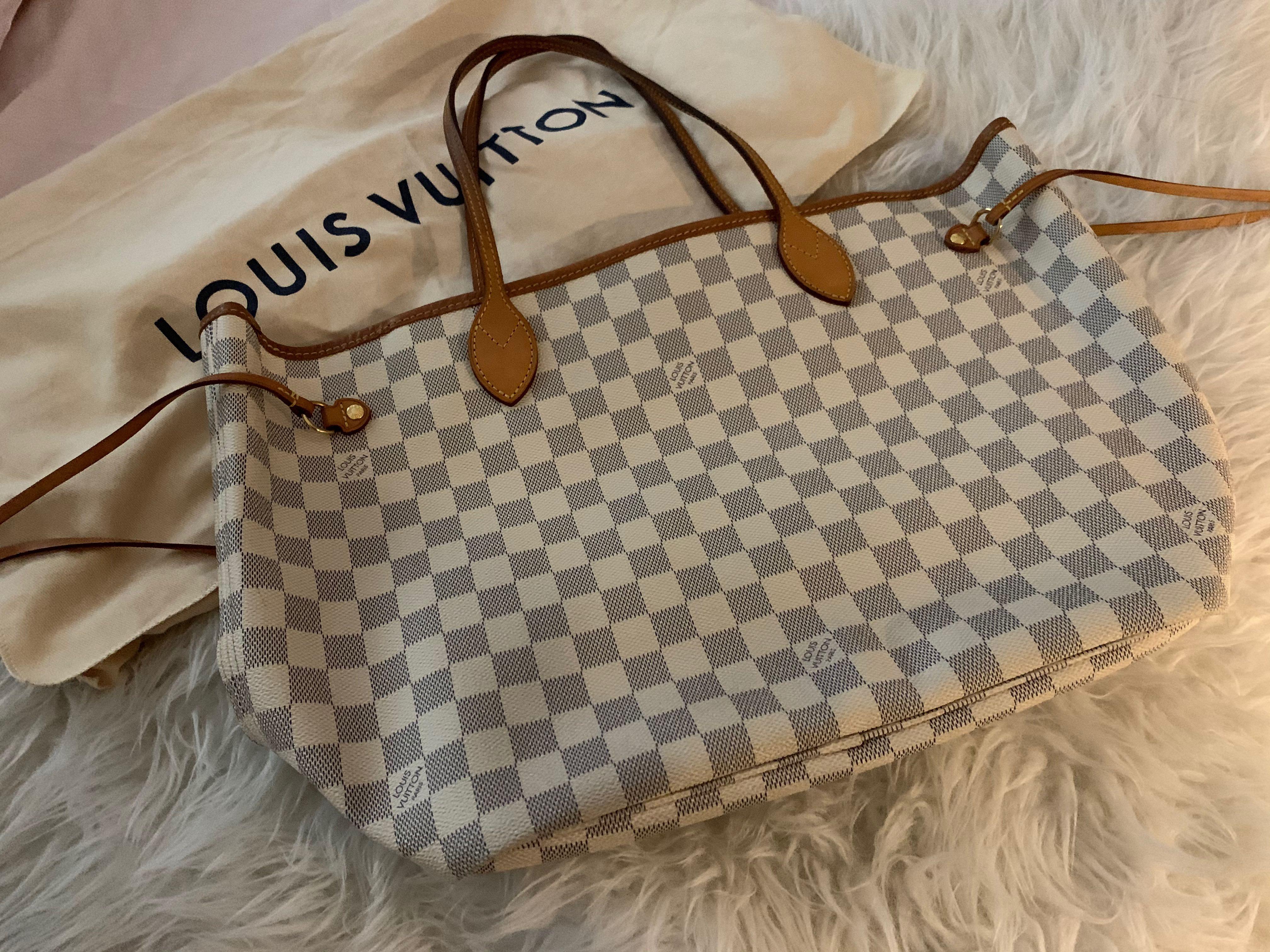 Louis Vuitton Neverfull GM White Pink Interior Women s Fashion