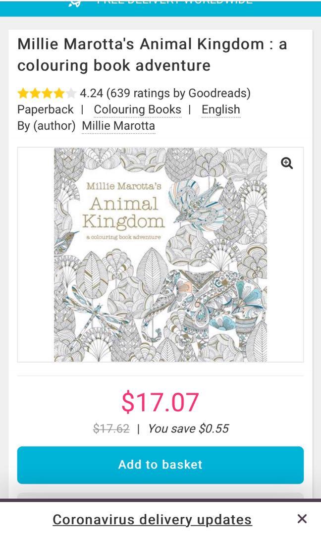Millie Marotta S Animal Kingdom A Colouring Book Adventure Design Craft Art Prints On Carousell Due to the different monitor and light effect, the actual color of the item might be slightly different from the color showed on the pictures. carousell