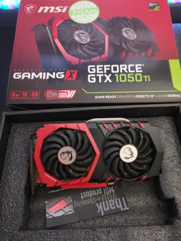 Msi Gtx 1050 Ti Gaming X 4gb Electronics Computer Parts Accessories On Carousell