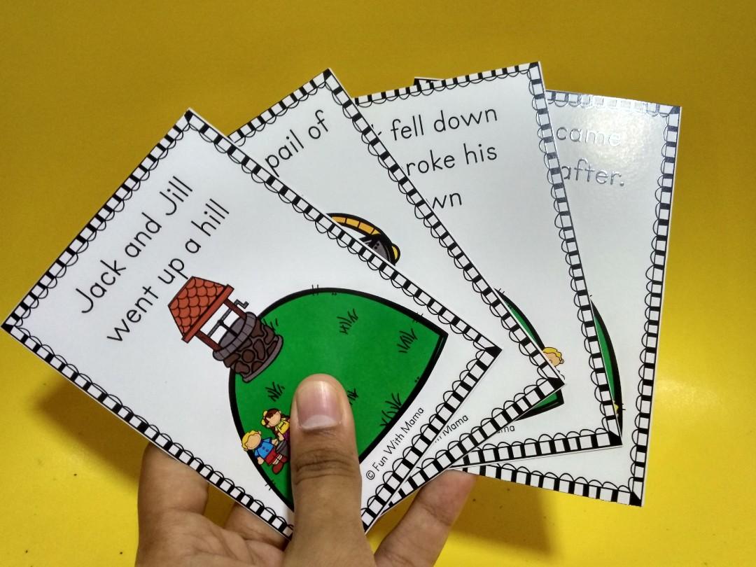 Nursery rhymes flashcards and sequencing, Hobbies & Toys, Books