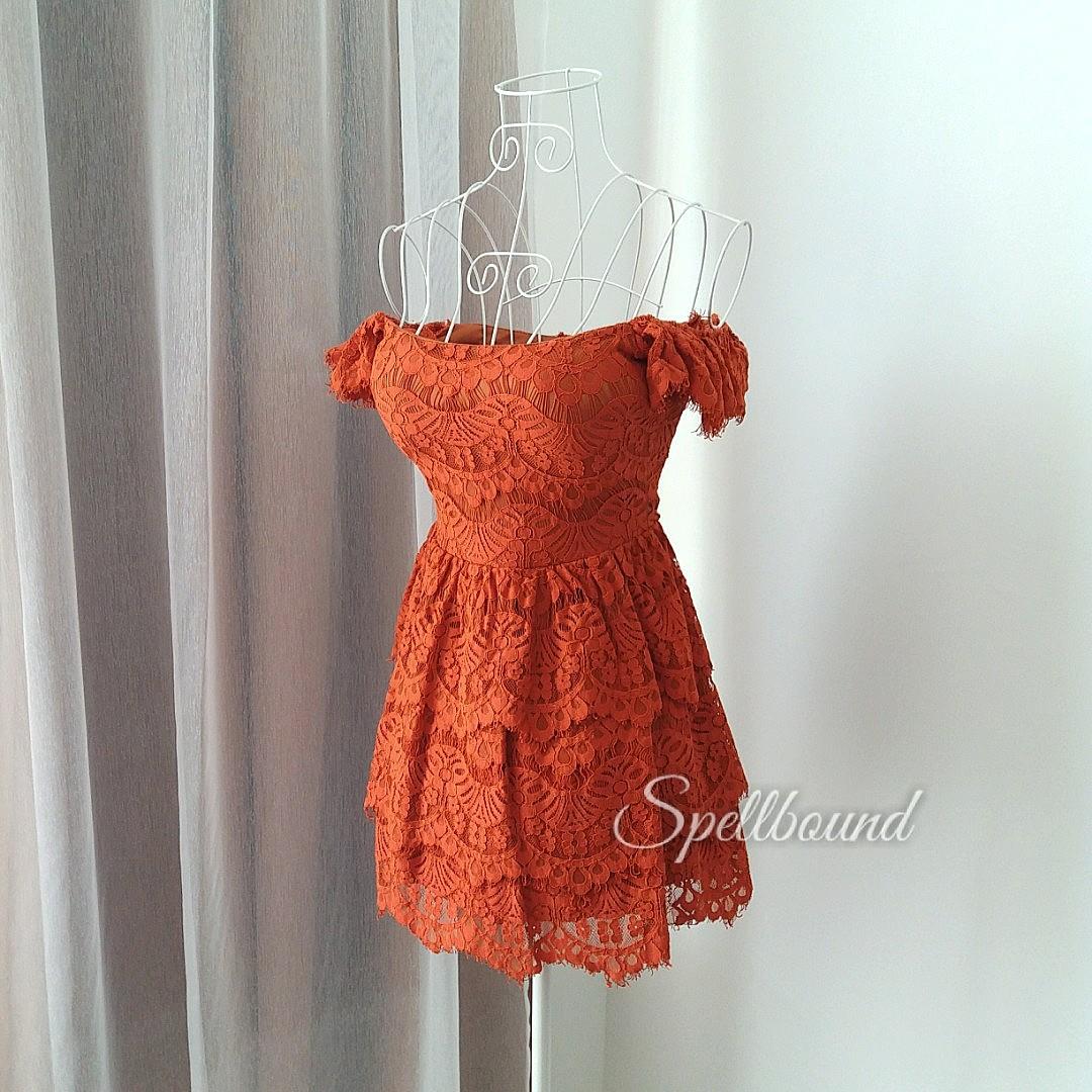 burnt orange lace dress