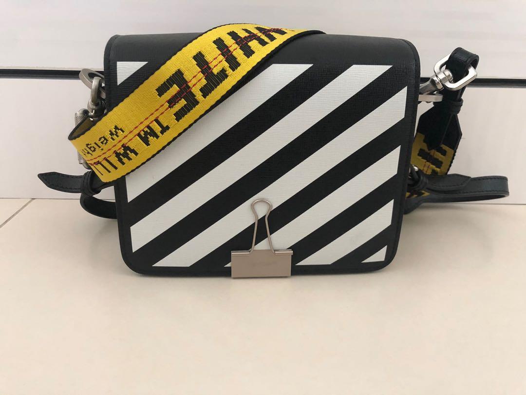Off white binder clip shoulder bag
