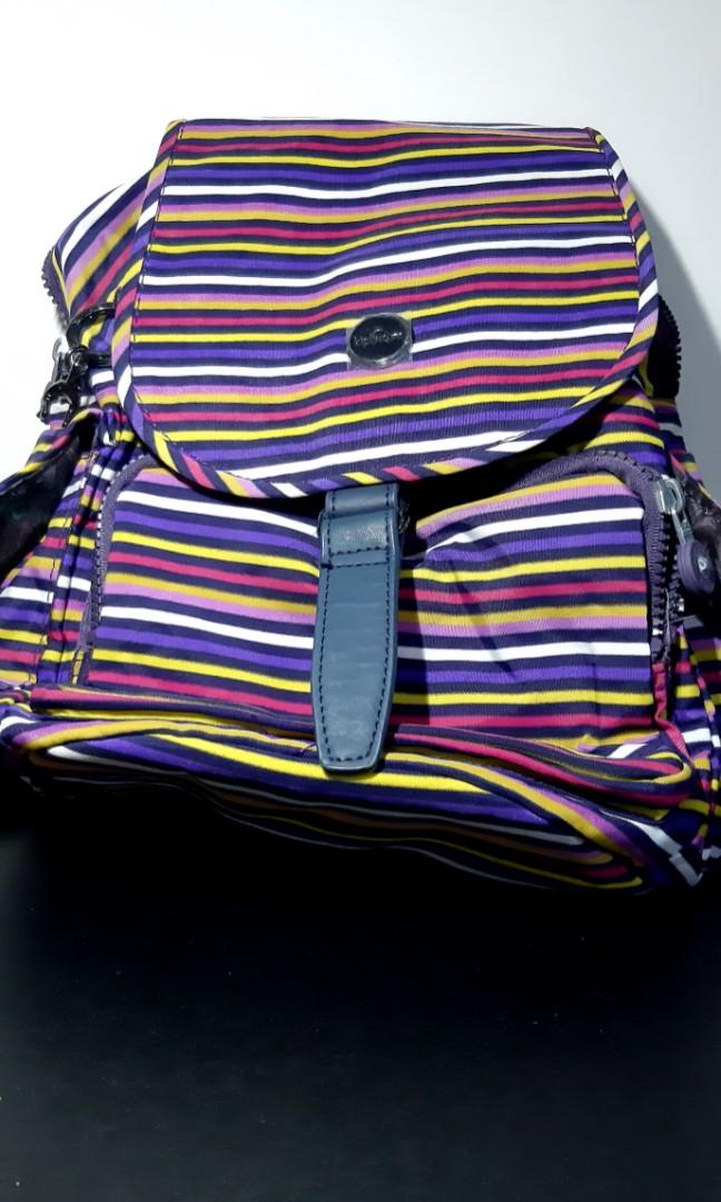 kipling striped backpack