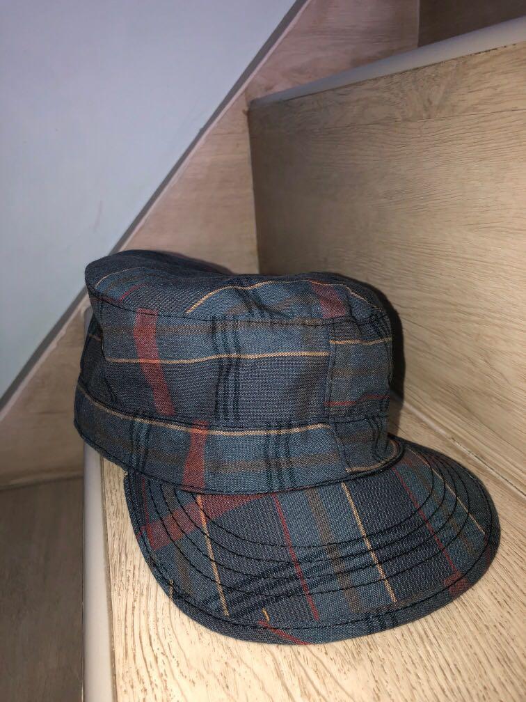 plaid train conductor hat, Women's 