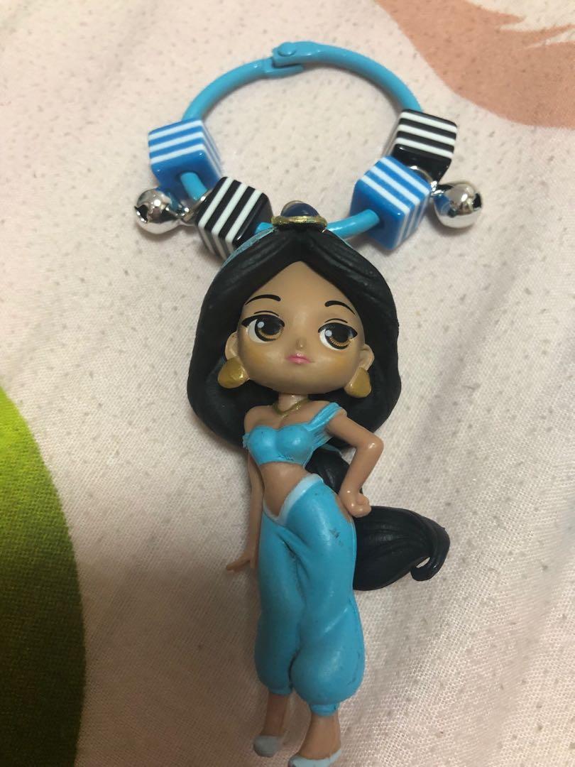 Princess Jasmine Figurine Keychain With Blue Ring And Charms From Japan Bn With Packaging Toys Games Bricks Figurines On Carousell