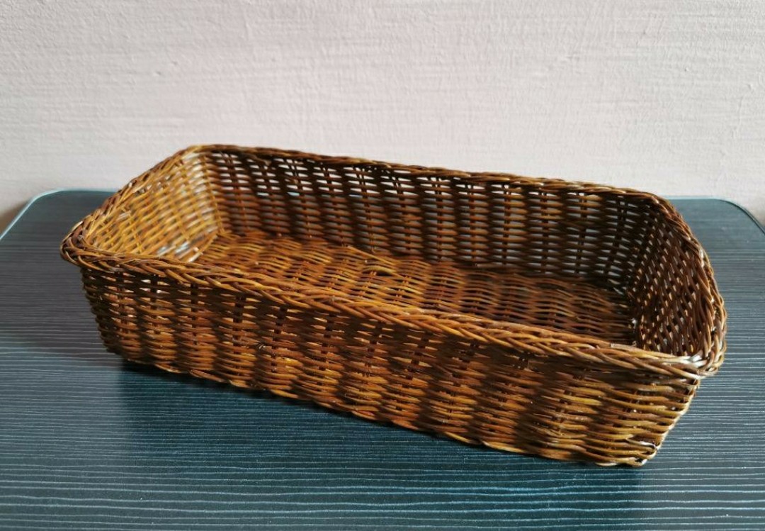 rectangular woven storage baskets