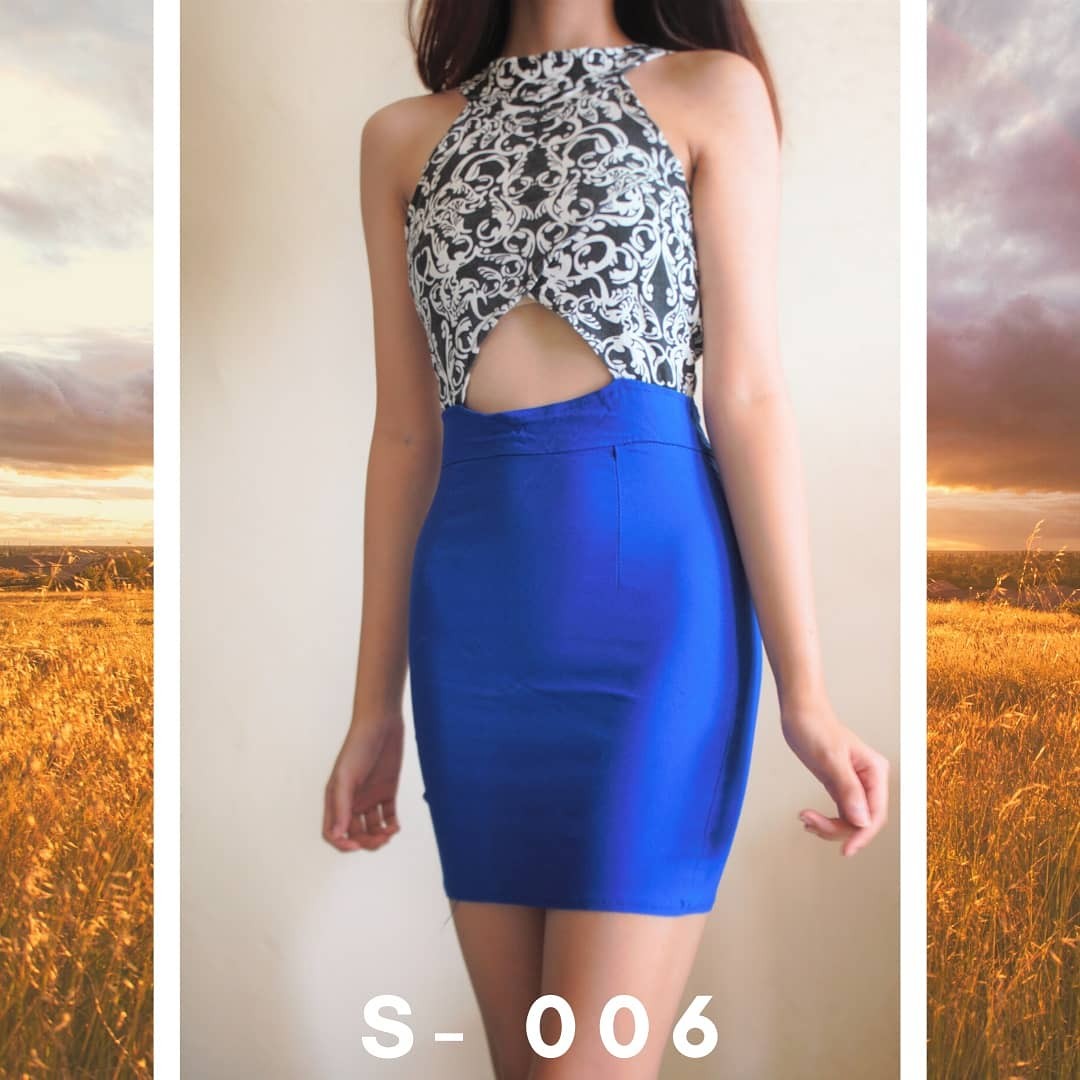 sexy blue cocktail dress