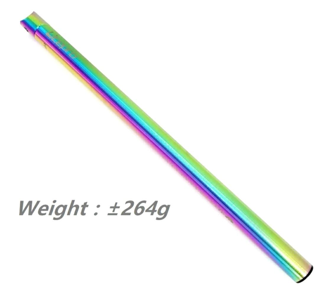 ***Seatpost Litepro Oil Slick Folding Bike Seat Post 33.9*600mm Titanium Plating Aluminum Alloy