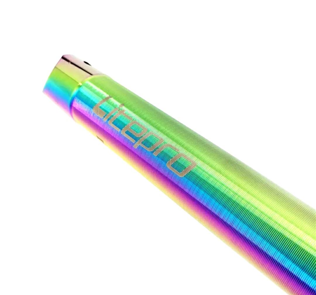 ***Seatpost Litepro Oil Slick Folding Bike Seat Post 33.9*600mm Titanium Plating Aluminum Alloy