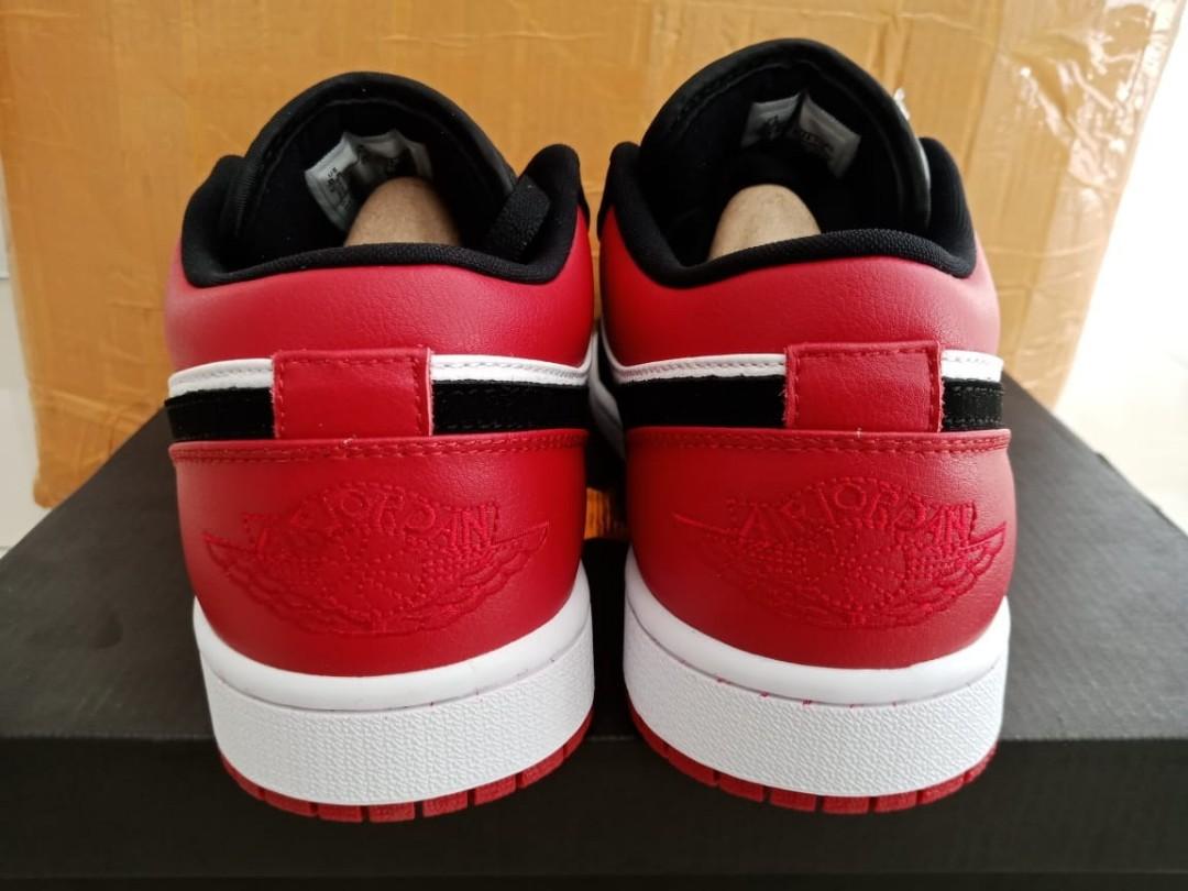 Sepatu Nike Air Jordan 1 Low Black Toe 100 Pk Original Men S Fashion Men S Footwear Sneakers On Carousell