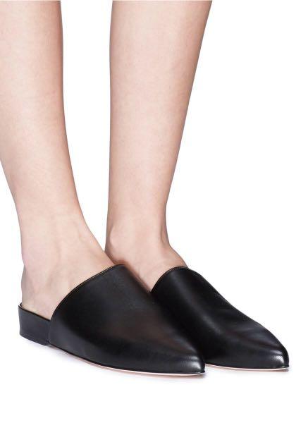 Stuart Weitzman studio nappa leather slides Women s Fashion