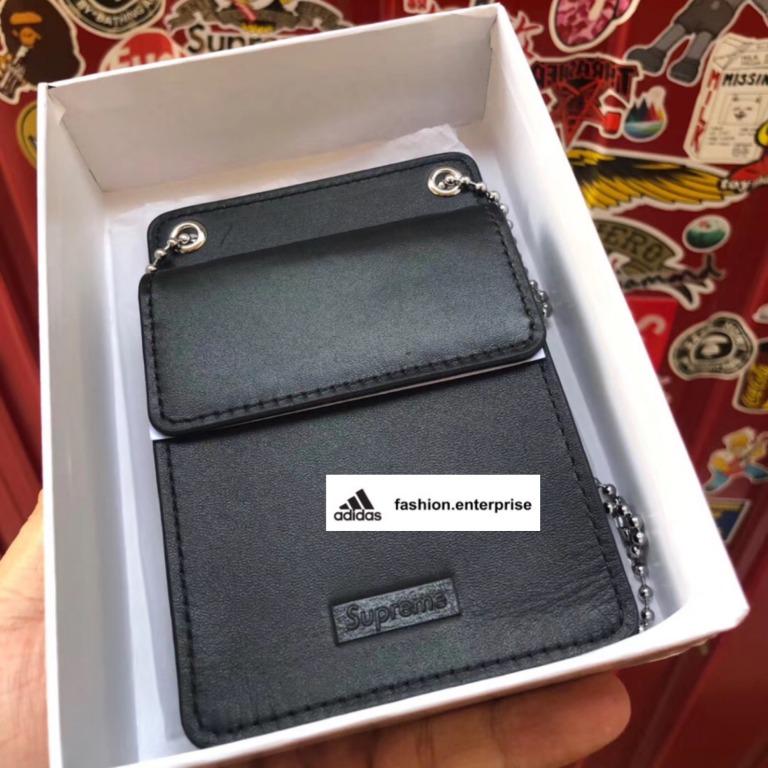 Supreme Leather ID Holder + Wallet Black - FW18 - US