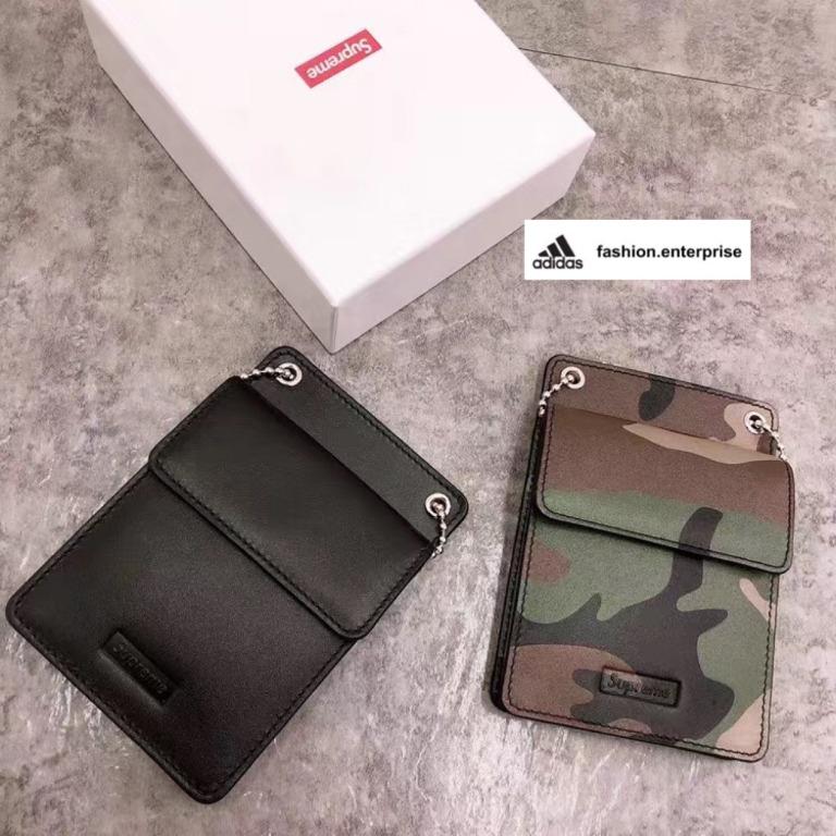 Supreme Leather ID Holder + Wallet Red - FW18 - US