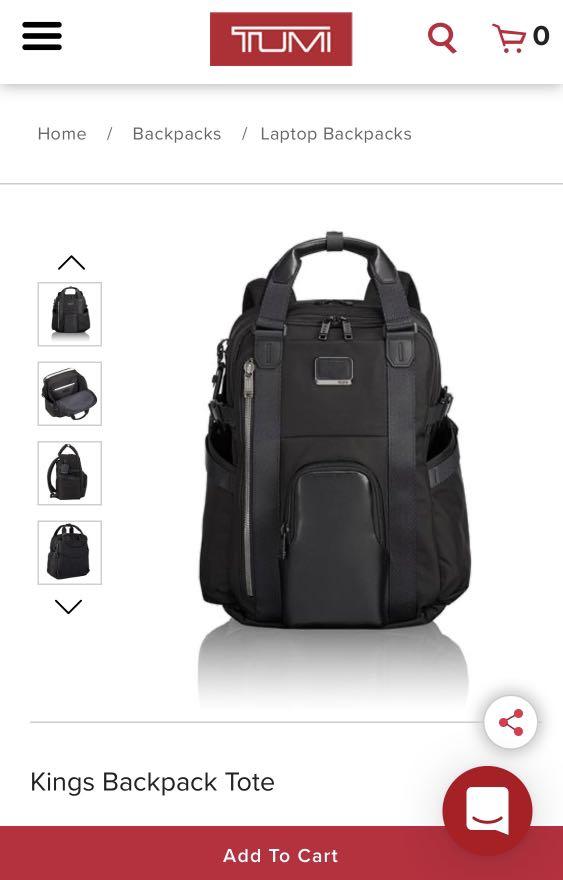 Tumi kings tote backpack brand new 399 Women s Fashion Bags Wallets Backpacks on Carousell