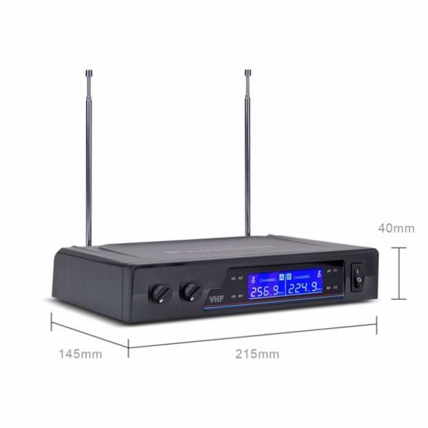VHF Wireless Microphone Receiver System with 2 handheld microphones
