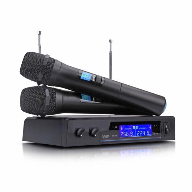 VHF Wireless Microphone Receiver System with 2 handheld microphones