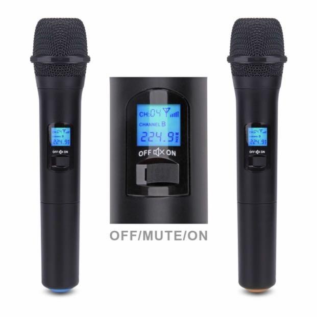 VHF Wireless Microphone Receiver System with 2 handheld microphones