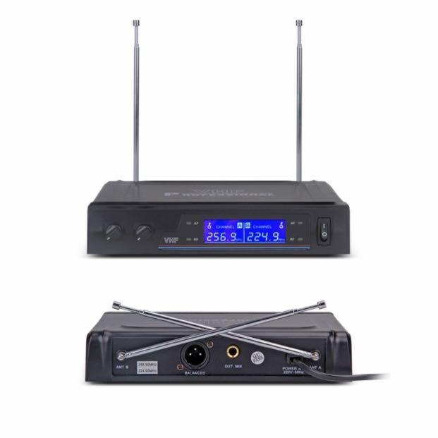 VHF Wireless Microphone Receiver System with 2 handheld microphones