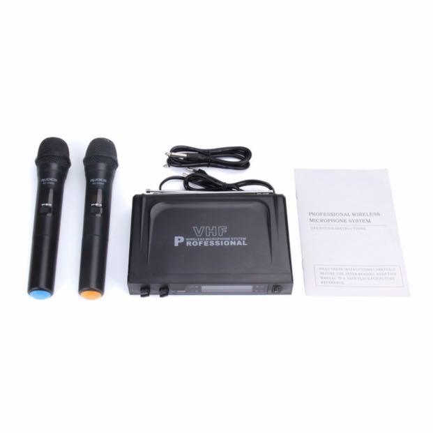 VHF Wireless Microphone Receiver System with 2 handheld microphones
