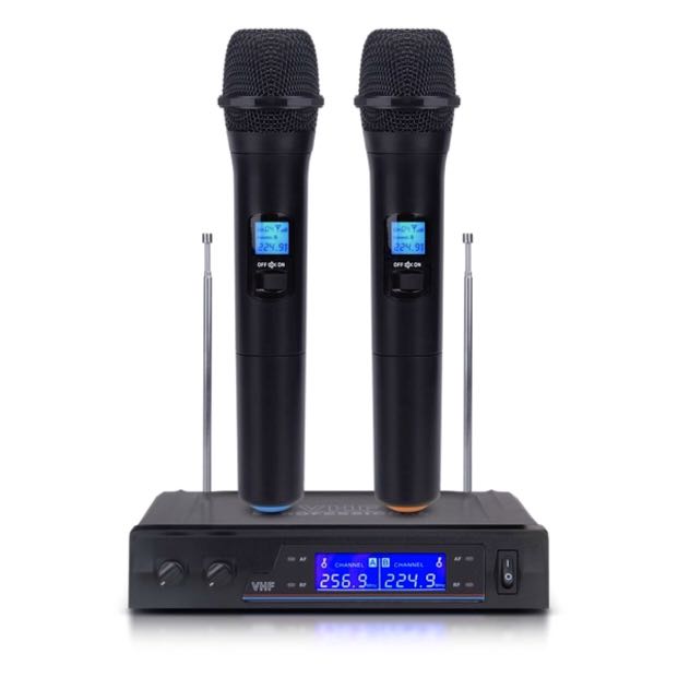 VHF Wireless Microphone Receiver System with 2 handheld microphones