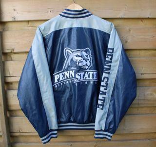 Vintage Penn State Varsity Jacket / Leather / 90s Vintage