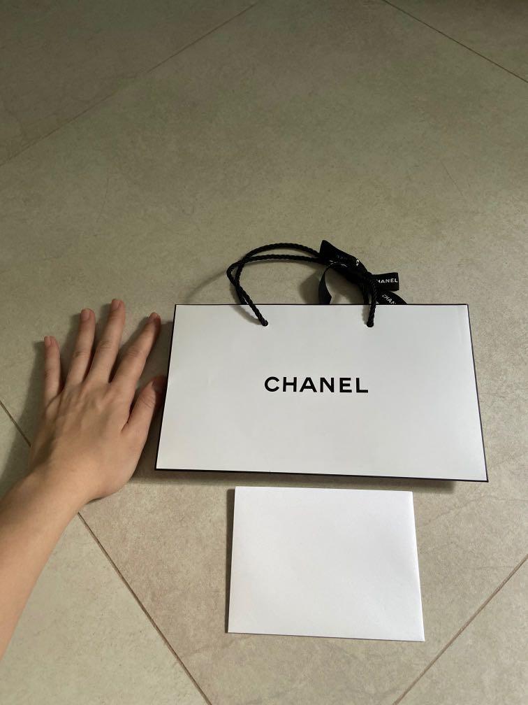 White Chanel Paper bag, with blank white card and envelope, Luxury,  Accessories on Carousell