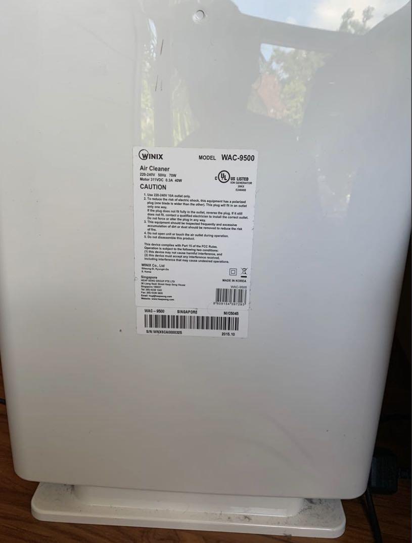 Winix WAC 9500 air purifier, TV & Home Appliances, Air Purifiers