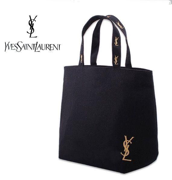 Yves Saint Laurent Black Canvas VIP Gift Parfums Tote Shopping Bag