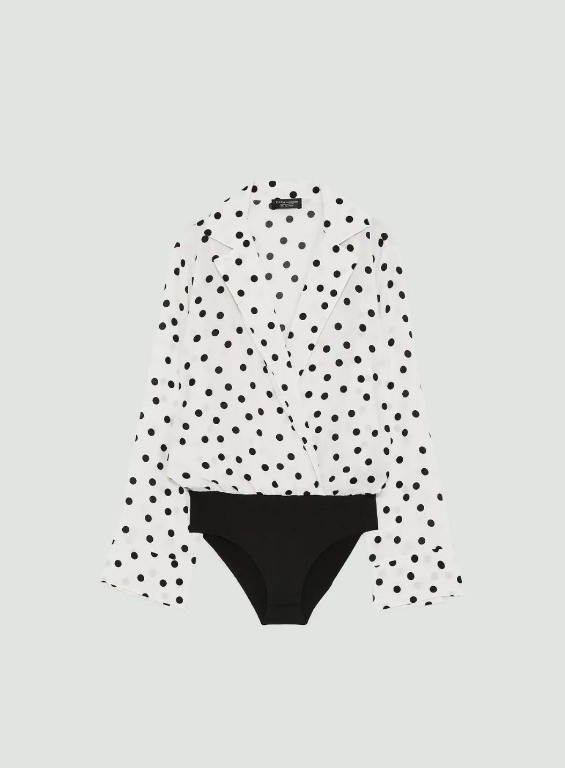 zara polka dot bodysuit