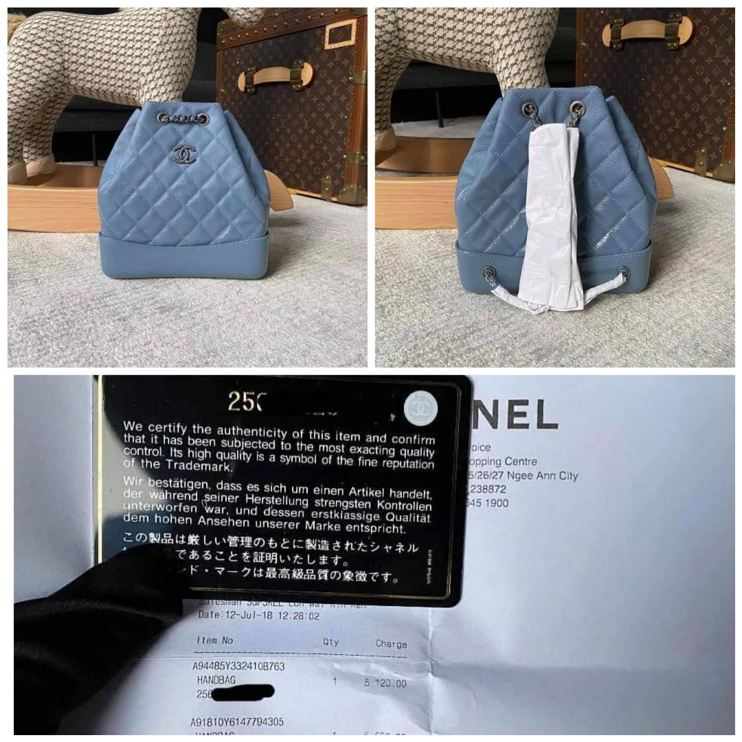 original chanel gabrielle backpack blue