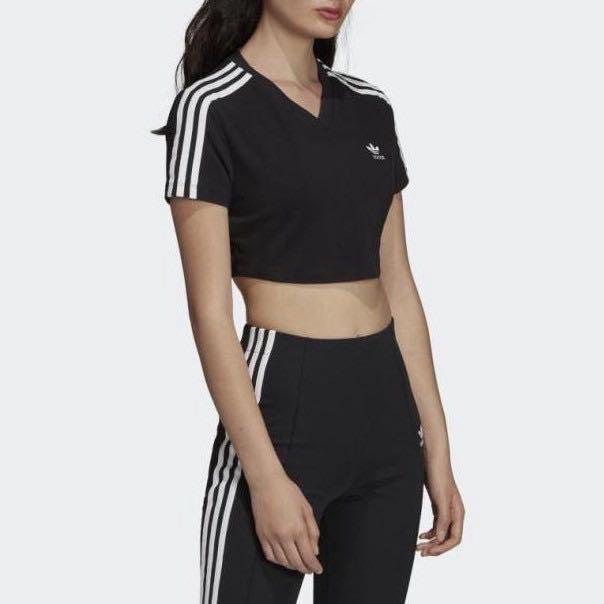 adidas v neck crop top