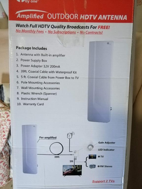 Amplified Indoor Outdoor Hdtv Antenna Supporting 2 Tvs Electronics Tvs Entertainment Systems On Carousell