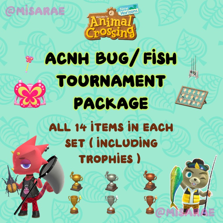 Animal Crossing New Horizons Bug/Fishing Tournament Items, ACNH, Video