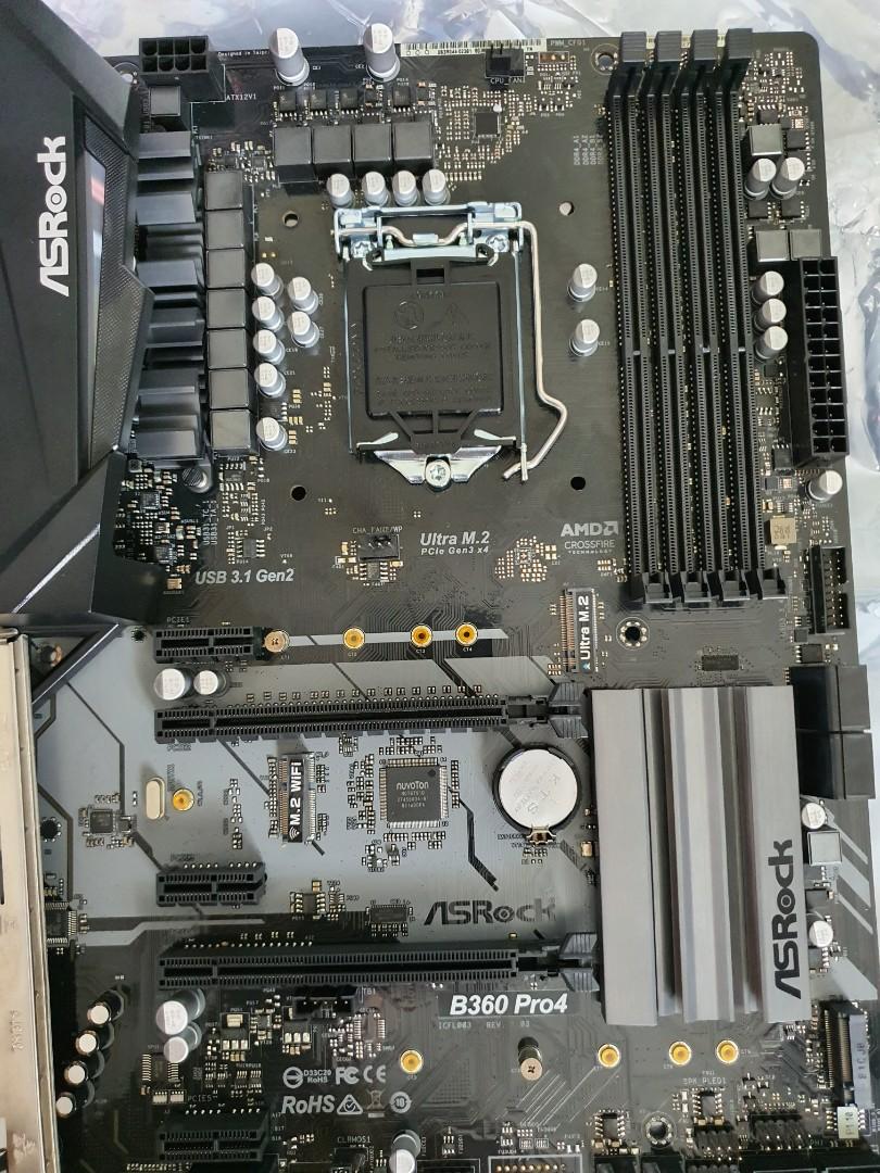 Asrock B360 Pro4 Motherboard LGA1151, Computers & Tech, Parts ...