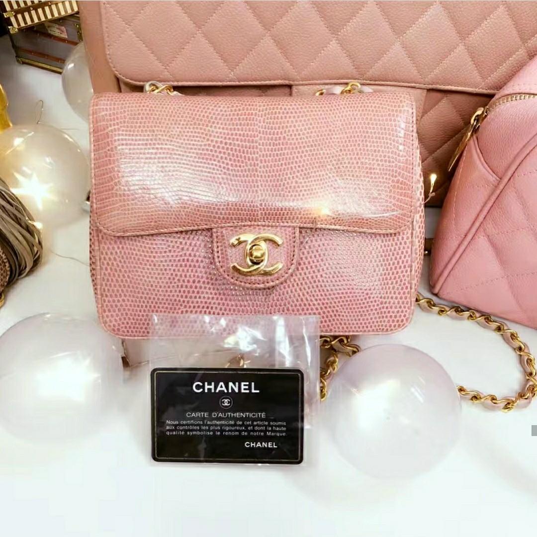 Authentic Chanel Lizard Mini Flap vintage, Luxury, Bags & Wallets