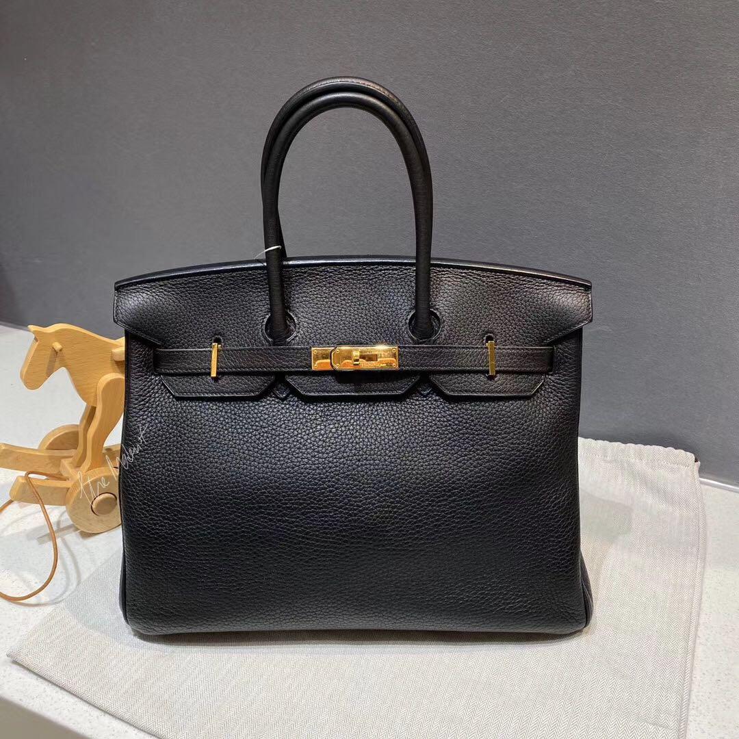 hermes birkin 35 black togo leather gold